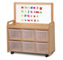 Kast B90 x D40 x H104 cm Esdoorn met Spiegel, Whiteboard en 6 Bakken